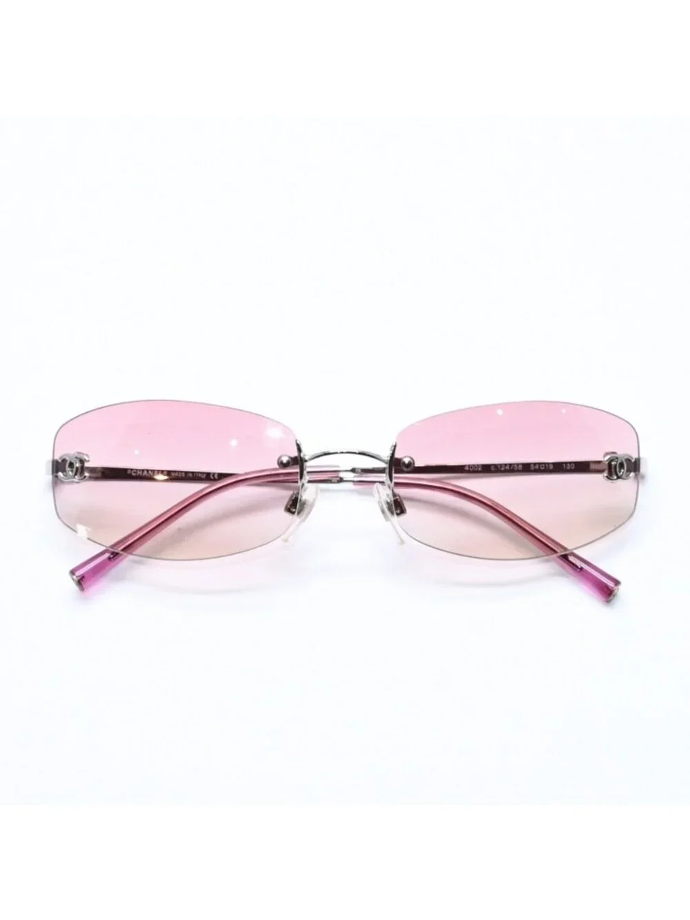 Chanel Rimless Sunglasses Eyewear CC Logo Pink Gradation